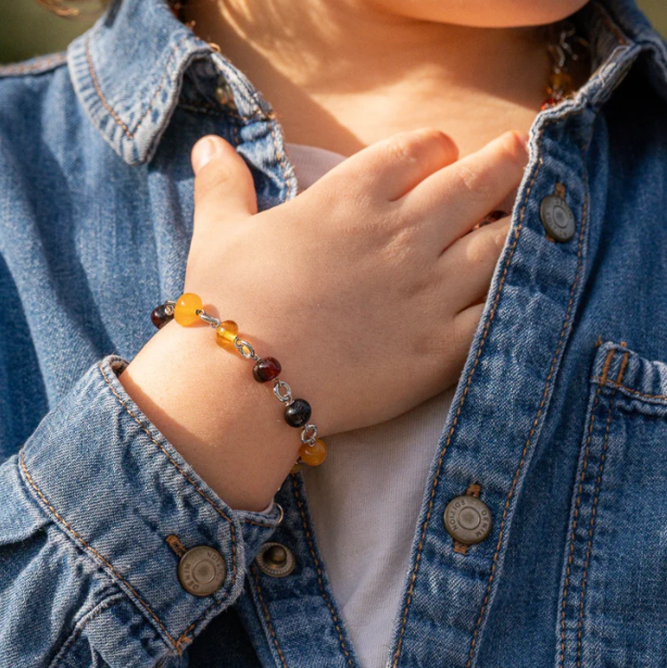 Immagine di Bracciale Bimbo Petite Ambra E Argento Mariacristinasterling | G4097