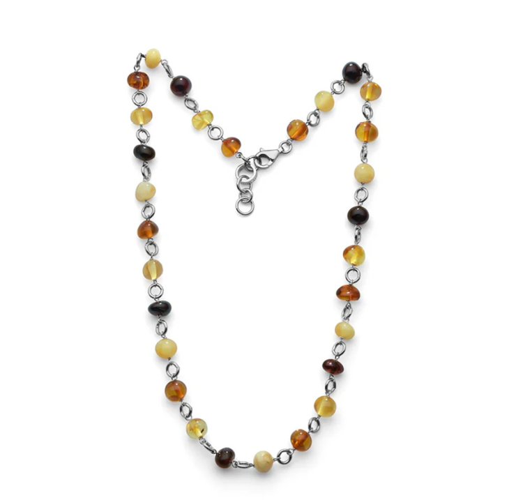 Immagine di Collana Bimbo Petite Ambra E Argento Mariacristinasterling | G4098