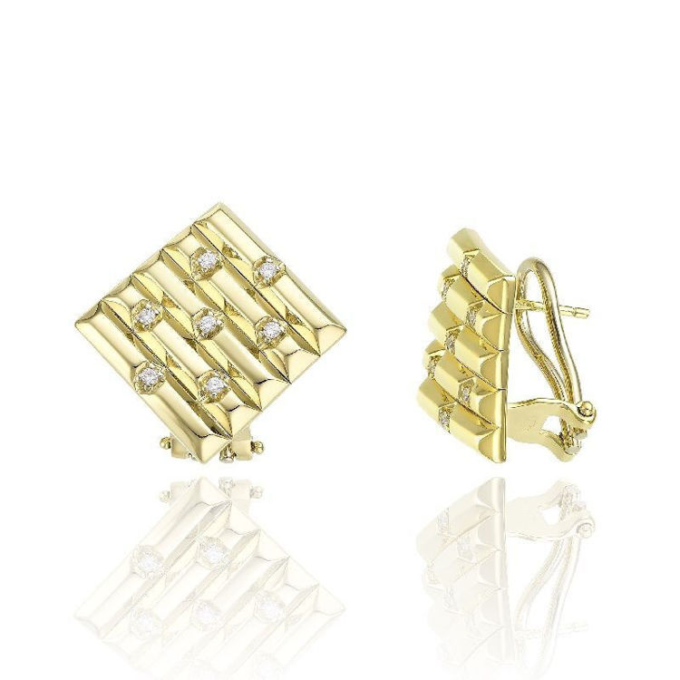 Immagine di Orecchini Rombi A Lobo Chocolat Con Diamanti Chimento | 1O09622BB1000
