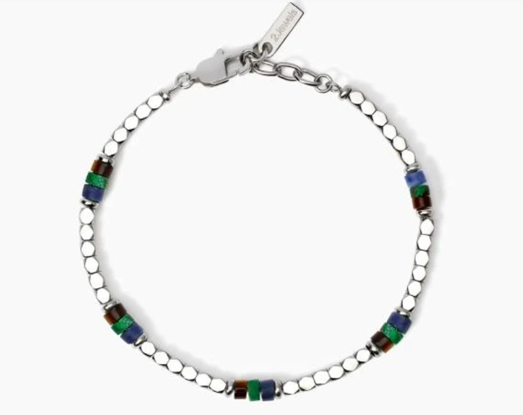 Immagine di Bracciale In Acciaio Da Uomo Con Cubetti E Dischetti 2Jewels | 232631