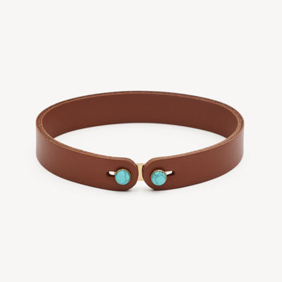 Immagine di Bracciale Uomo In Pelle Color Marrone E Turchese Ink Brosway | BIK155B