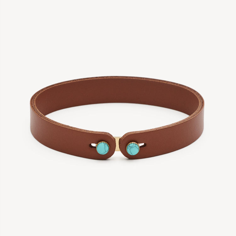 Immagine di Bracciale Uomo In Pelle Color Marrone E Turchese Ink Brosway | BIK155B