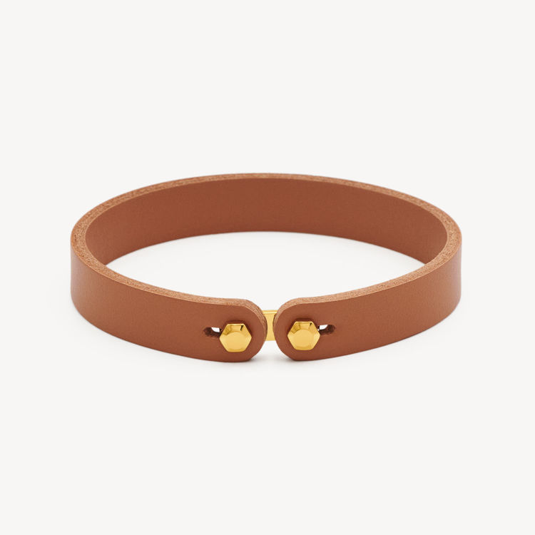 Immagine di Bracciale Uomo In Pelle Color Cuoio E Finitura Oro Ink Brosway | BIK146B