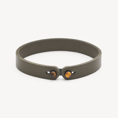 Immagine di Bracciale Uomo In Pelle Color Verde Acido E Occhio Di Tigre Ink Brosway | BIK154B
