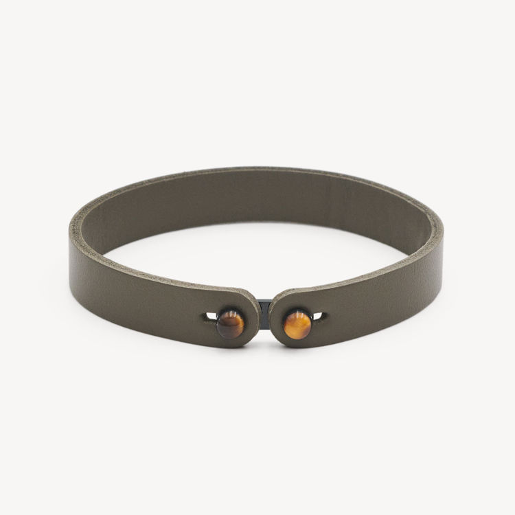 Immagine di Bracciale Uomo In Pelle Color Verde Acido E Occhio Di Tigre Ink Brosway | BIK154B