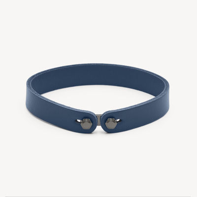 Immagine di Bracciale Uomo In Pelle Color Blu E Rutenio Ink Brosway | BIK147B