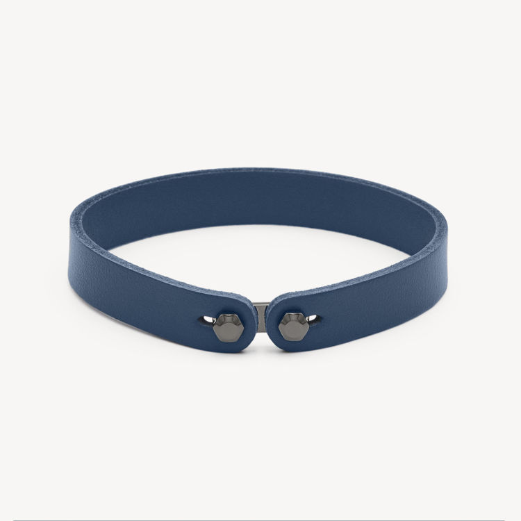 Immagine di Bracciale Uomo In Pelle Color Blu E Rutenio Ink Brosway | BIK147B