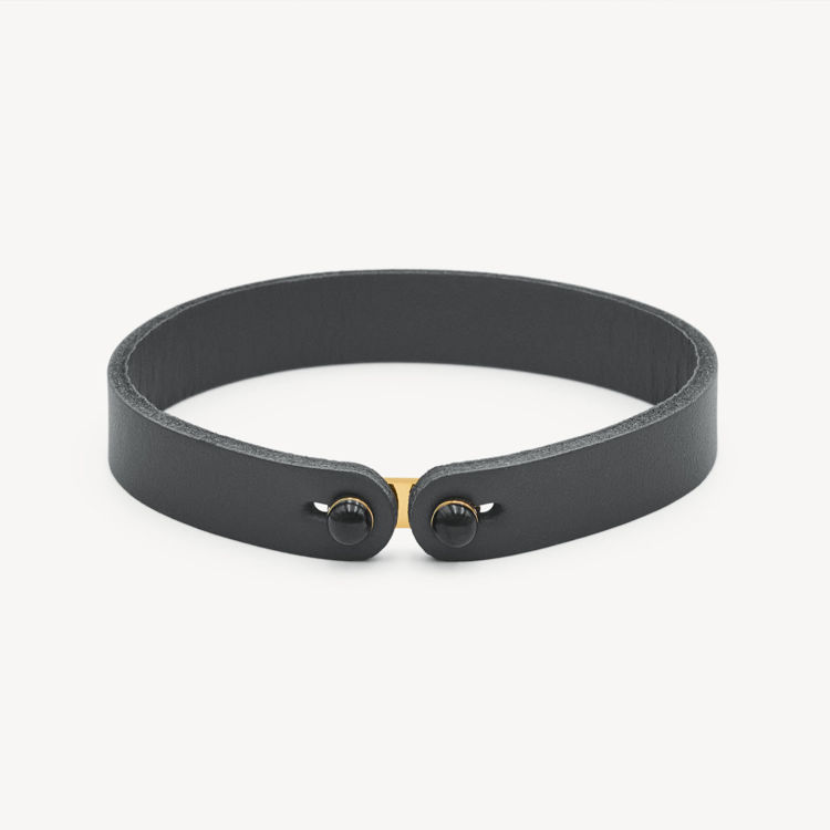 Immagine di Bracciale Uomo In Pelle Color Grigio E Onice Ink Brosway | BIK152B