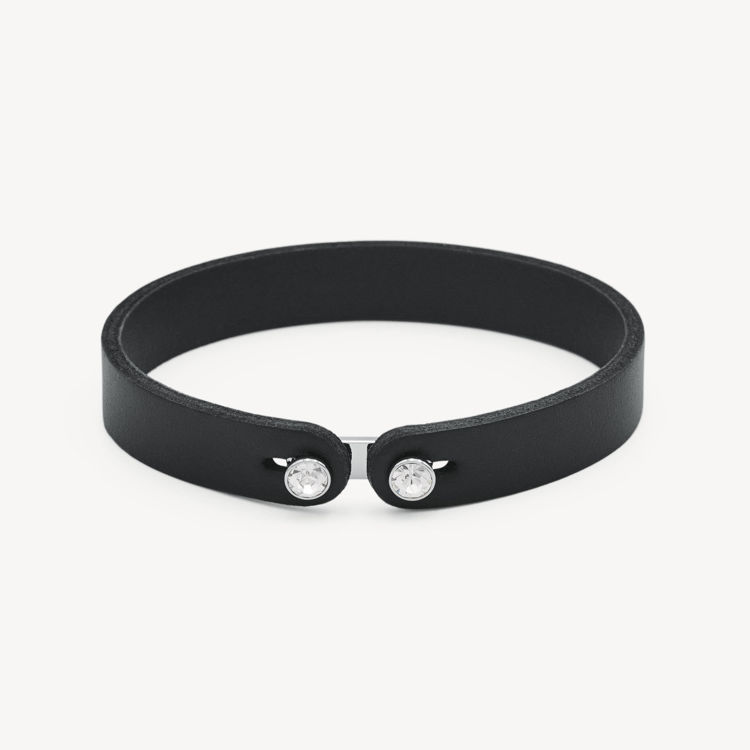 Immagine di Bracciale Uomo In Pelle Color Nera E Cristallo Ink Brosway | BIK148B