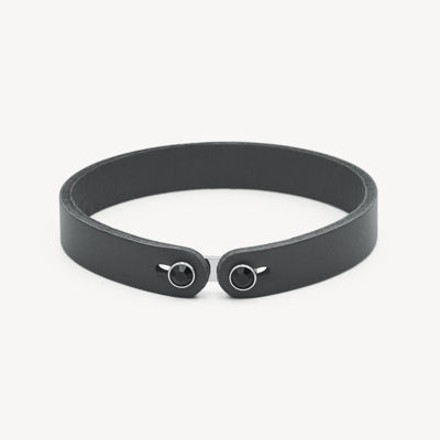 Immagine di Bracciale Uomo In Pelle Color  Grigia E Cristallo Nero Ink Brosway | BIK149B