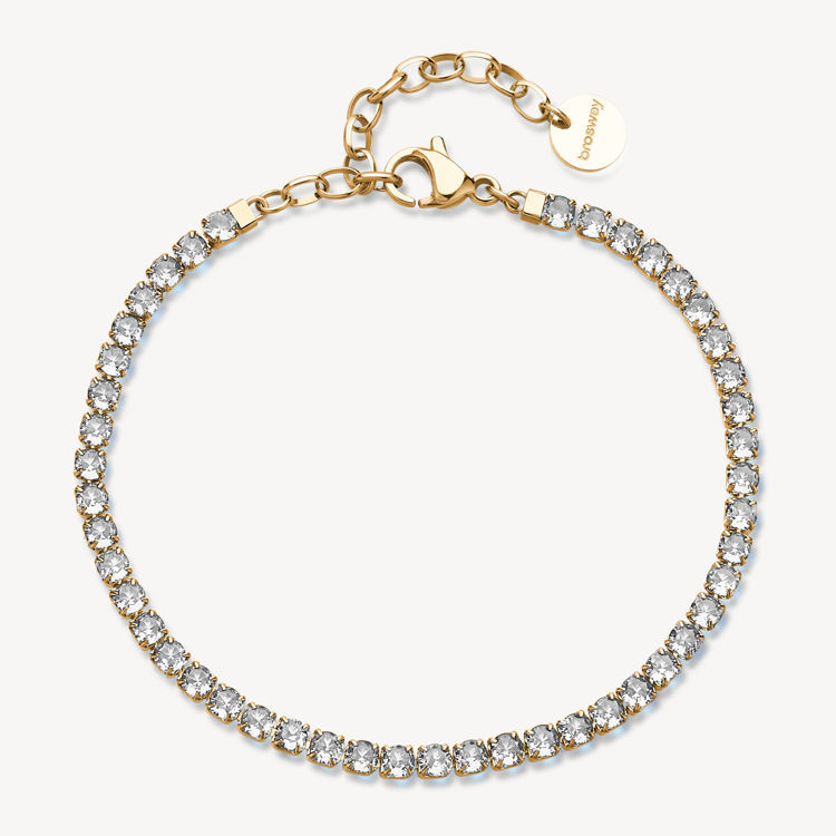Immagine di Bracciale Tennis Acciaio Rifinitura Oro Desideri Brosway | BEI100