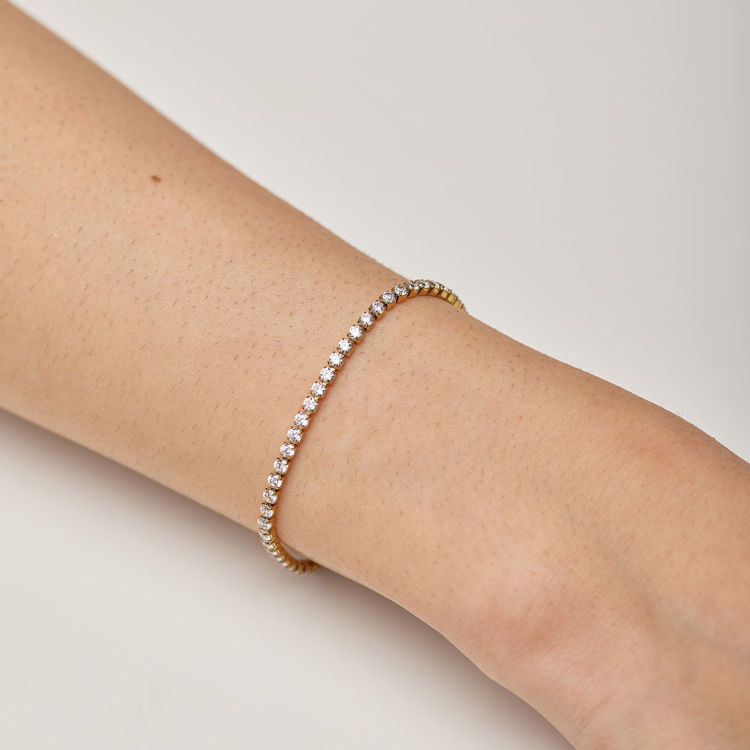 Immagine di Bracciale Tennis Acciaio Rifinitura Oro Desideri Brosway | BEI100