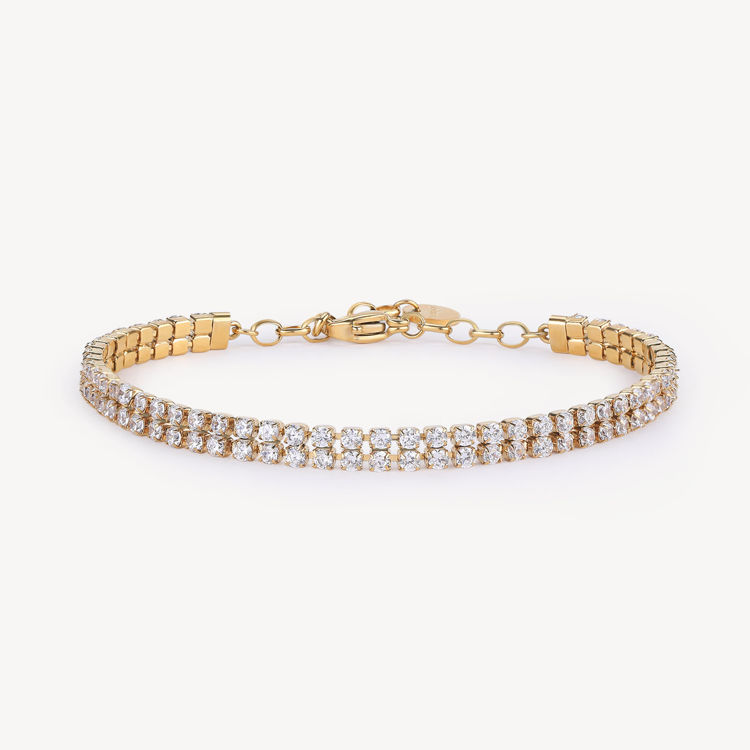 Immagine di Bracciale Tennis Acciaio Rifinitura Oro Desideri Brosway | BEI097