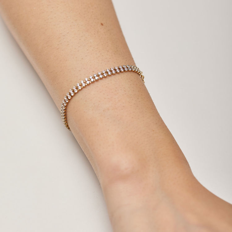 Immagine di Bracciale Tennis Acciaio Rifinitura Oro Desideri Brosway | BEI097