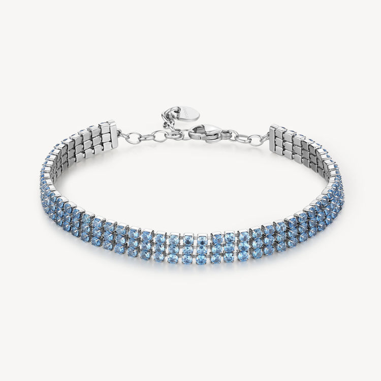 Immagine di Bracciale Tennis Acciaio Colore Light Sapphire Desideri Brosway | BEI094