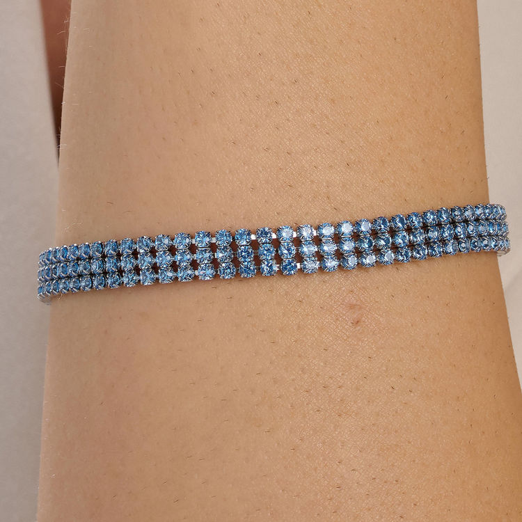 Immagine di Bracciale Tennis Acciaio Colore Light Sapphire Desideri Brosway | BEI094