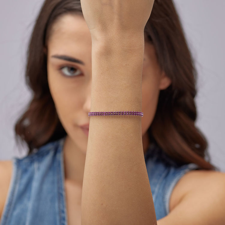 Immagine di Bracciale Tennis Acciaio Colore Ruby Desideri Brosway | BEI098
