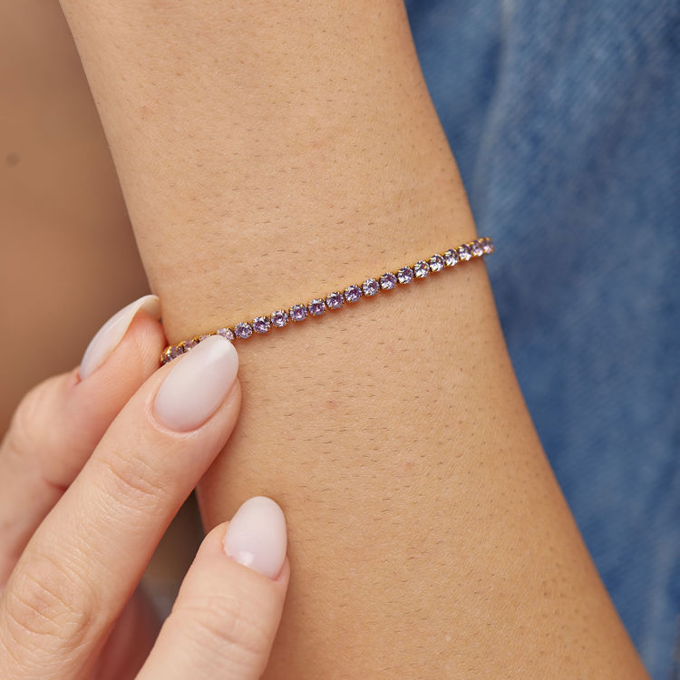 Immagine di Bracciale Tennis Acciaio Colore Amethyst Desideri Brosway | BEI104