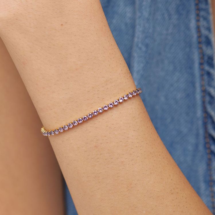 Immagine di Bracciale Tennis Acciaio Colore Amethyst Desideri Brosway | BEI104