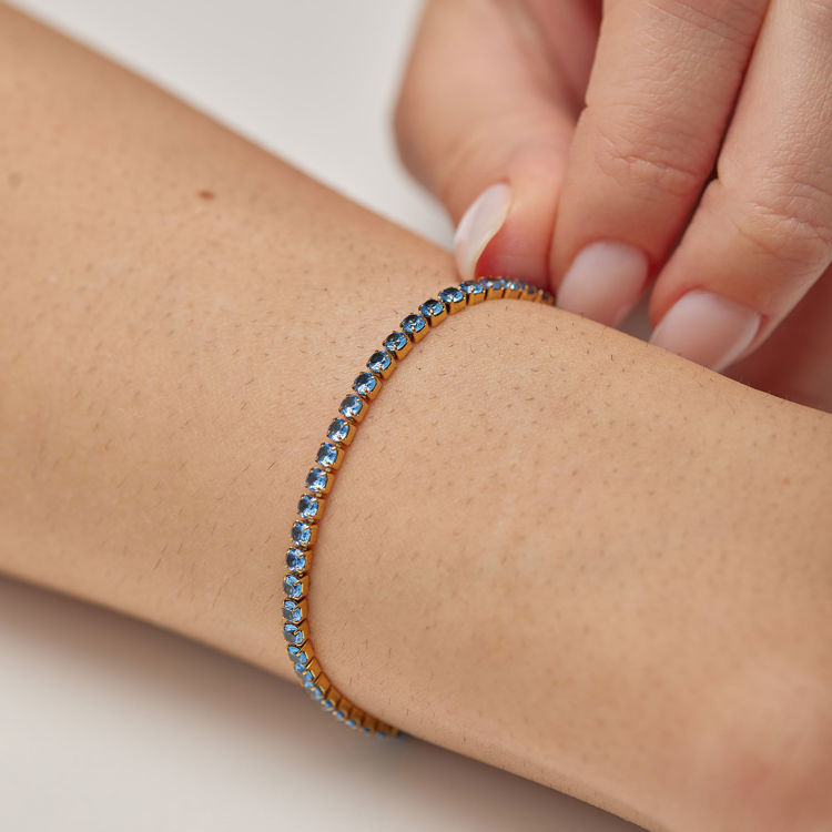 Immagine di Bracciale Tennis Acciaio Colore Light Sapphire Desideri Brosway | BEI108