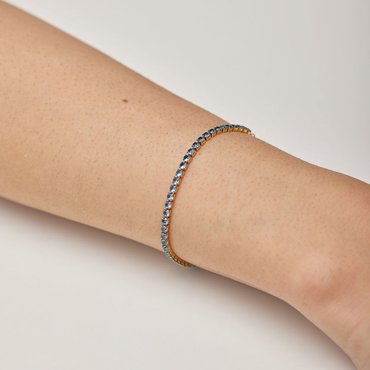 Immagine di Bracciale Tennis Acciaio Colore Light Sapphire Desideri Brosway | BEI108