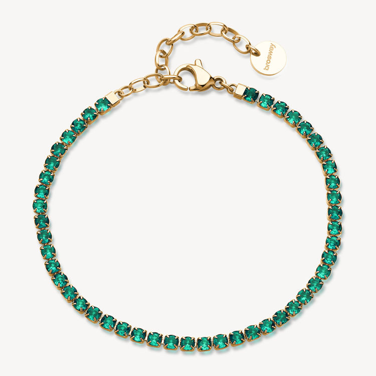 Immagine di Bracciale Tennis Acciaio Colore Emerald Desideri Brosway | BEI102