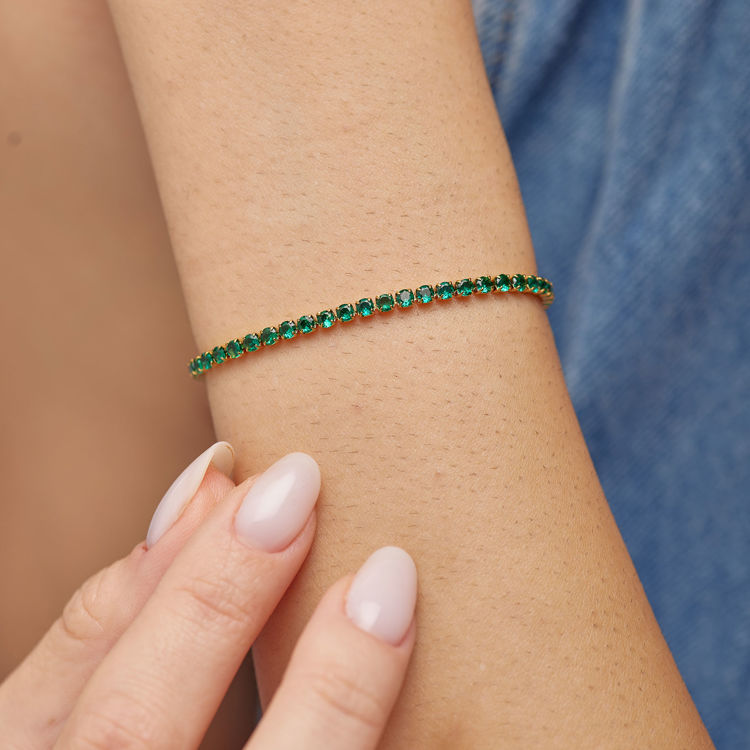 Immagine di Bracciale Tennis Acciaio Colore Emerald Desideri Brosway | BEI102
