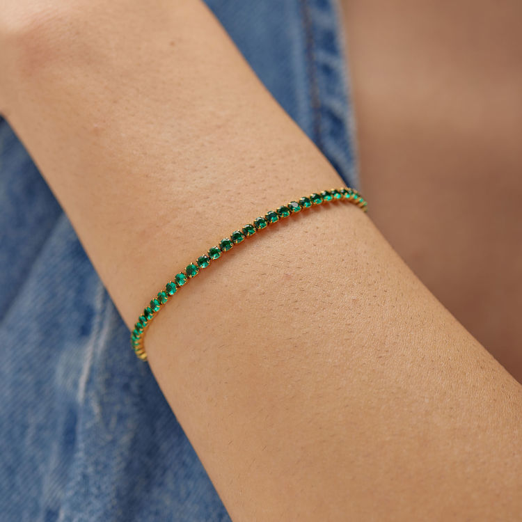 Immagine di Bracciale Tennis Acciaio Colore Emerald Desideri Brosway | BEI102