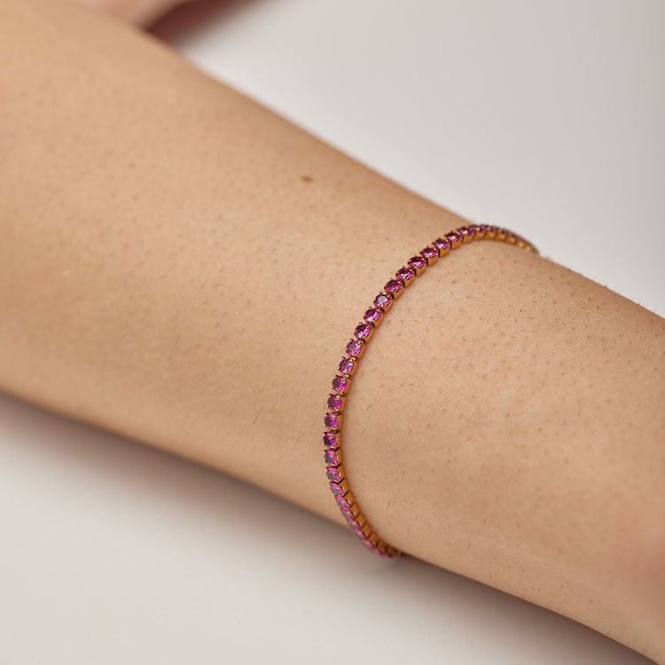 Immagine di Bracciale Tennis Acciaio Colore Ruby Desideri Brosway | BEI106