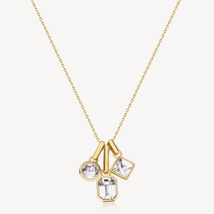 Immagine di Collana Symphonia Dorata Con Pendenti Cristalli Brosway | BYM190