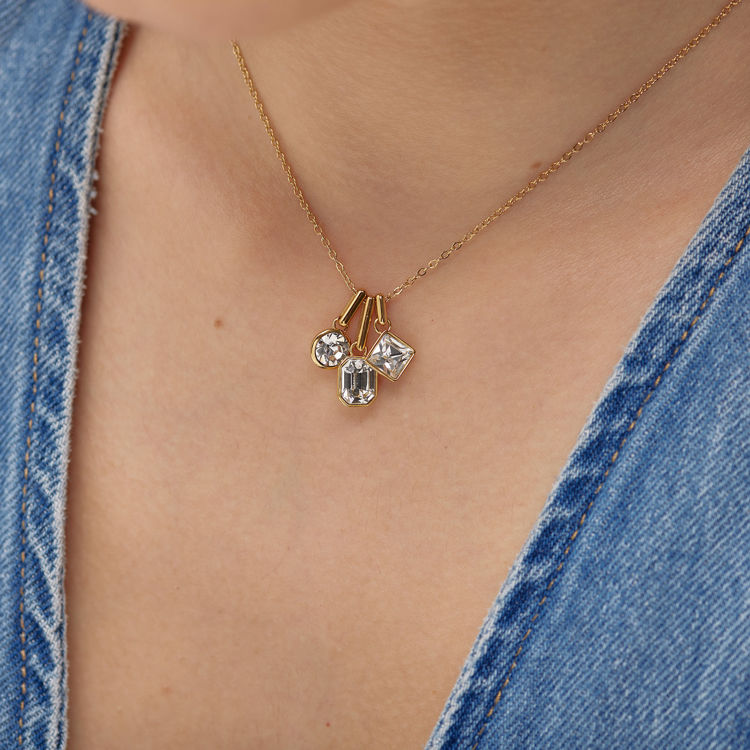 Immagine di Collana Symphonia Dorata Con Pendenti Cristalli Brosway | BYM190