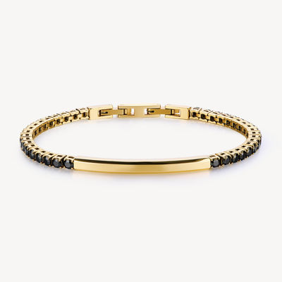 Immagine di Bracciale Uomo Avantgarde Dorato Tennis Nero Brosway | BVD37