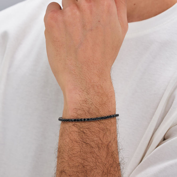Immagine di Bracciale Uomo Avantgarde Tennis Con Zirconi Neri Brosway | BVD33