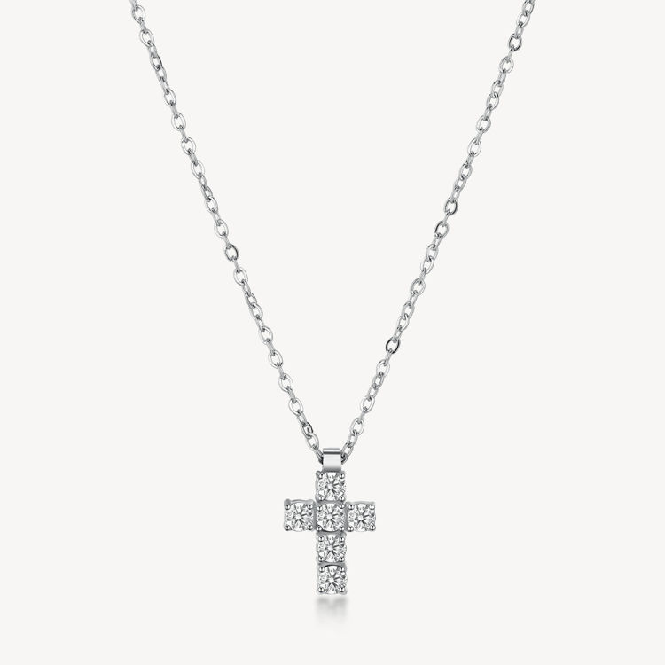 Immagine di Collana Uomo In Acciaio Avantgarde Croce Zirconi Brosway | BVD01