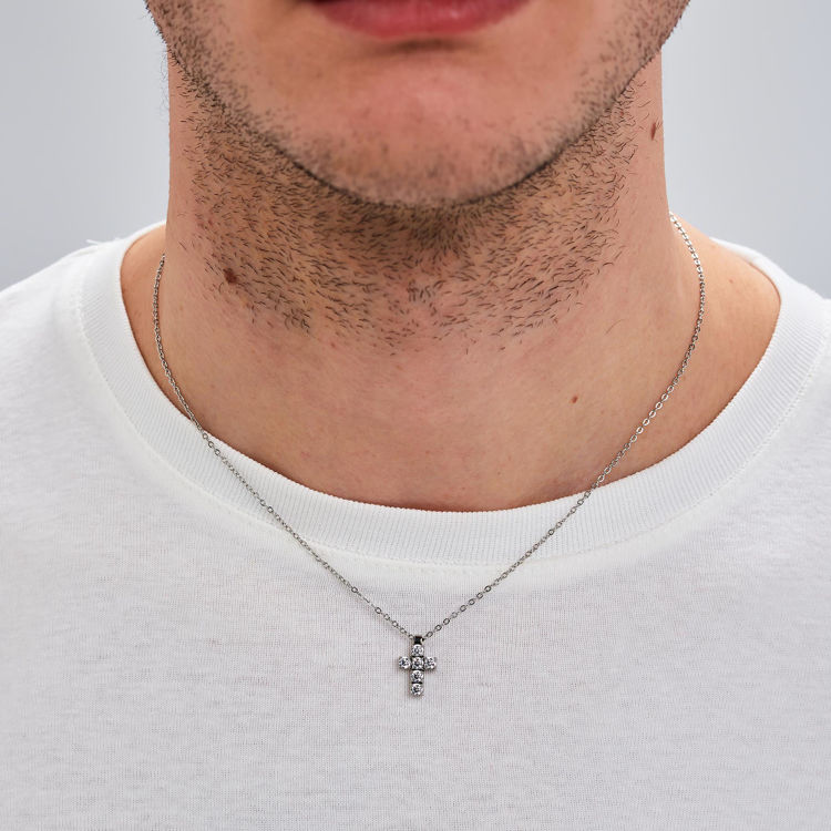 Immagine di Collana Uomo In Acciaio Avantgarde Croce Zirconi Brosway | BVD01