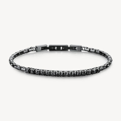 Immagine di Bracciale Uomo Avantgarde Catena Maglia Veneziana E Tennis Nero Brosway | BVD31
