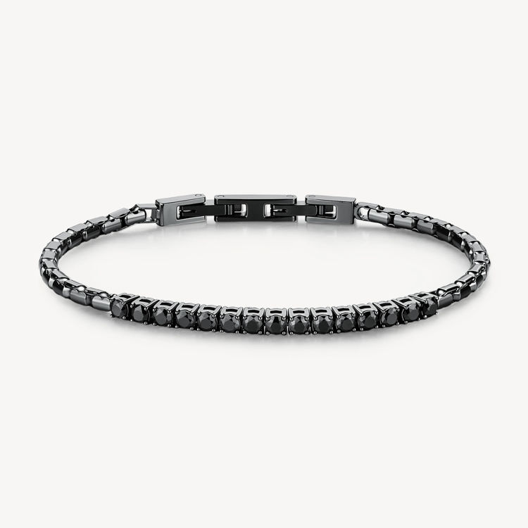 Immagine di Bracciale Uomo Avantgarde Catena Maglia Veneziana E Tennis Nero Brosway | BVD31