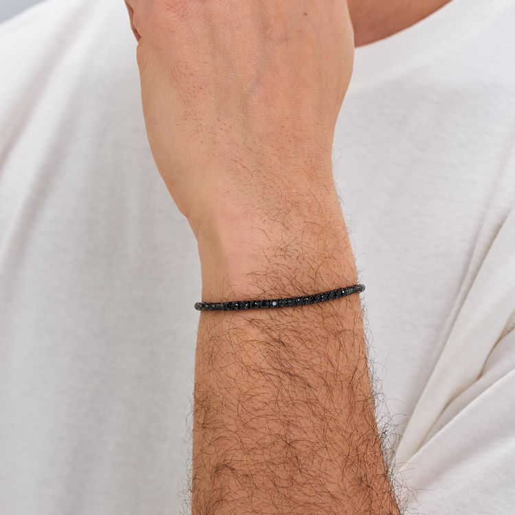 Immagine di Bracciale Uomo Avantgarde Catena Maglia Veneziana E Tennis Nero Brosway | BVD31