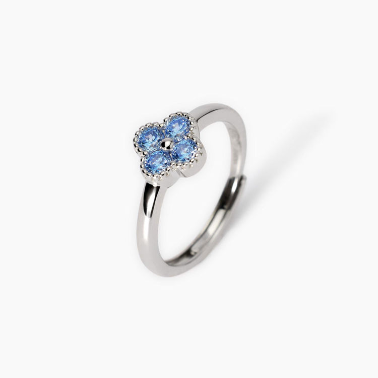 Immagine di Anello Con Fiore Azzurro Gioielli Mabina | 523455