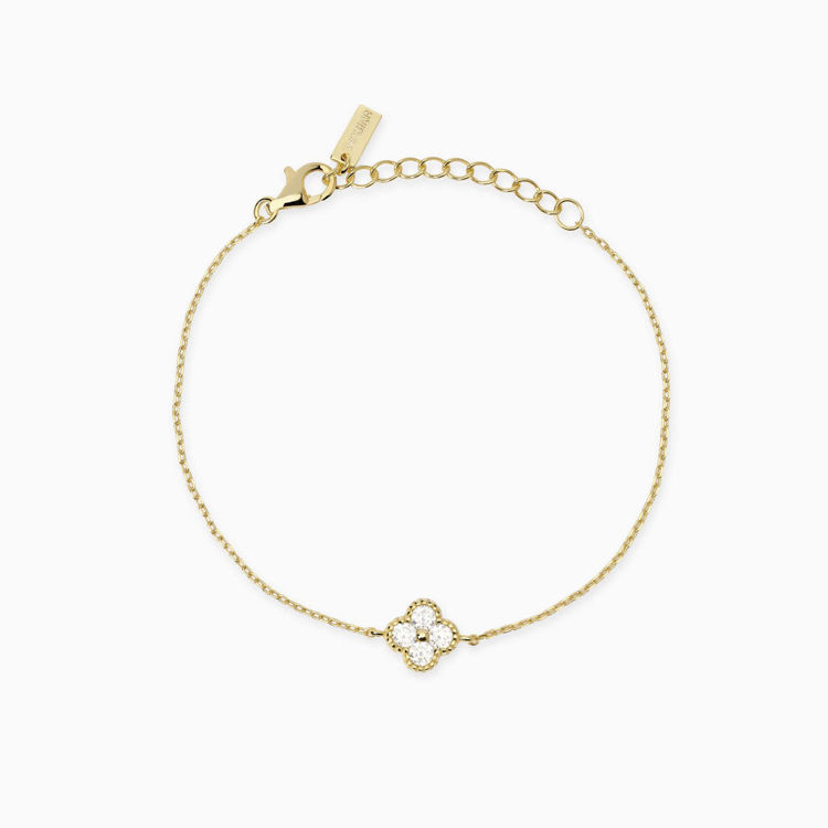 Immagine di Bracciale Dorato In Argento Con Fiore Gioielli Mabina | 534060