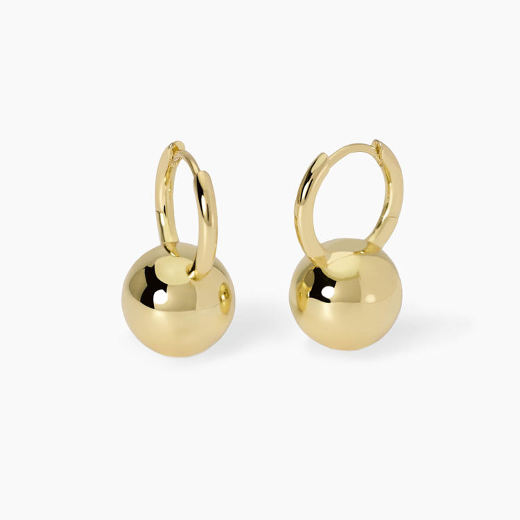 Immagine di Orecchini A Cerchio Placcati Oro Con Sfera Mabina | 563868