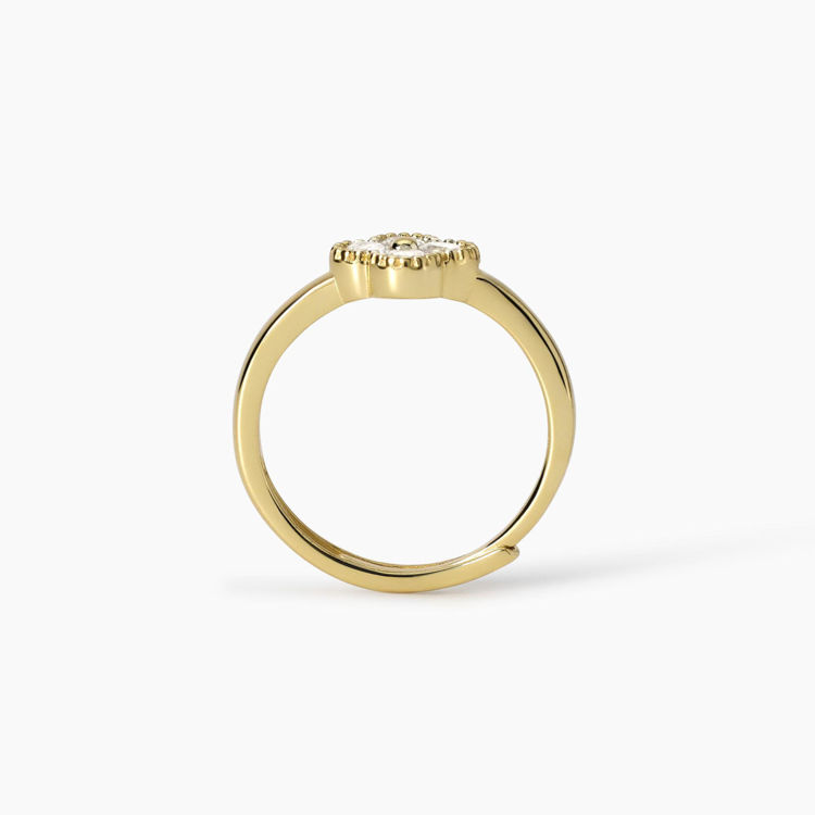 Immagine di Anello Dorato Con Fiore In Zirconi Gioielli Mabina |  523454