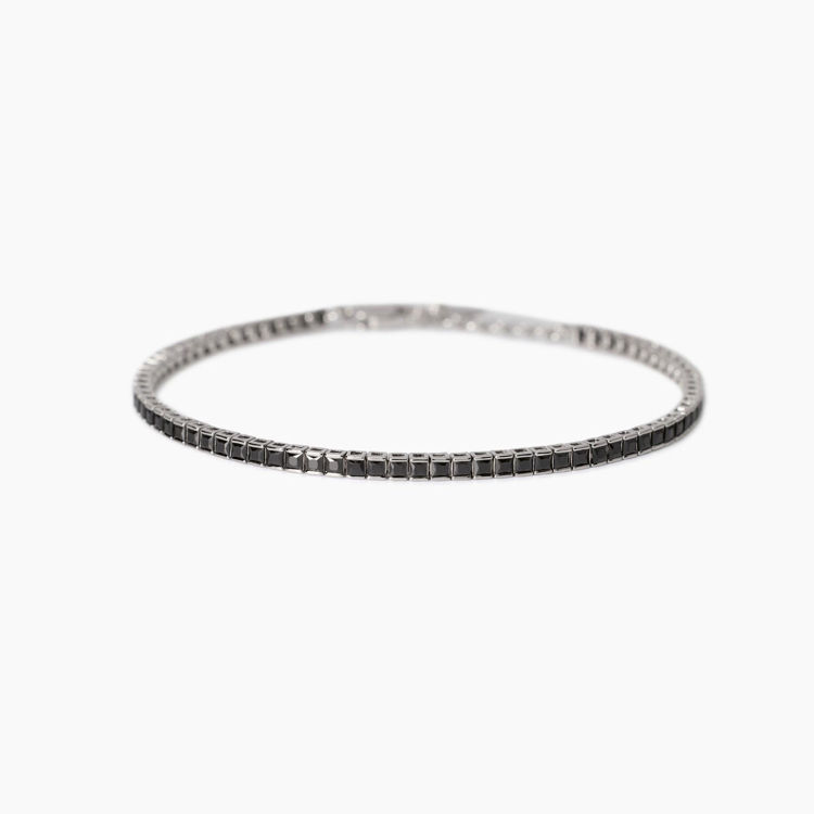 Immagine di Bracciale Uomo Tennis Zirconi Neri Gioielli Mabina | 534015