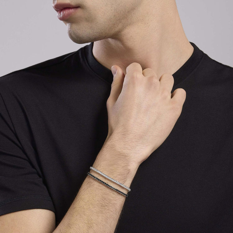 Immagine di Bracciale Uomo Tennis Zirconi Neri Gioielli Mabina | 534015