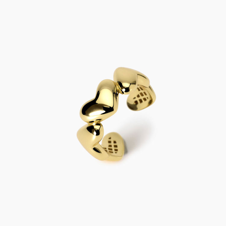 Immagine di Anello Dorato Con Cuori Gioielli Mabina | 523467
