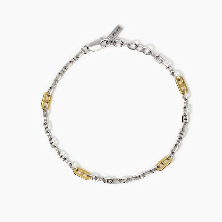 Immagine di Bracciale Uomo Con Elementi Placcati Oro Gioielli Mabina | 534001