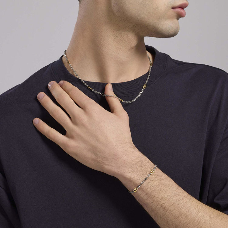Immagine di Bracciale Uomo Con Elementi Placcati Oro Gioielli Mabina | 534001