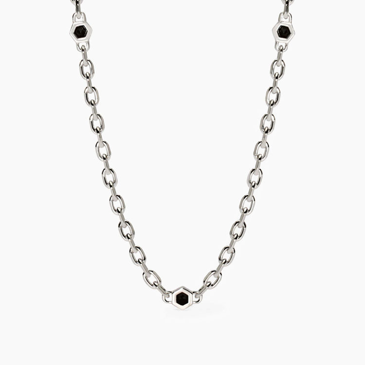 Immagine di Collana Uomo Con Catena Forzatina E Zirconi Gioielli Mabina | 553767