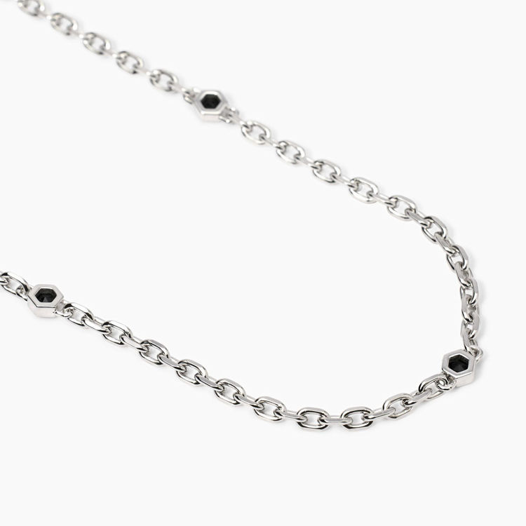 Immagine di Collana Uomo Con Catena Forzatina E Zirconi Gioielli Mabina | 553767