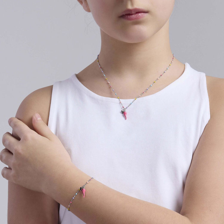 Immagine di Girocollo Multicolor Da Bambina Con Cornetto Gioielli Mabina | 553774